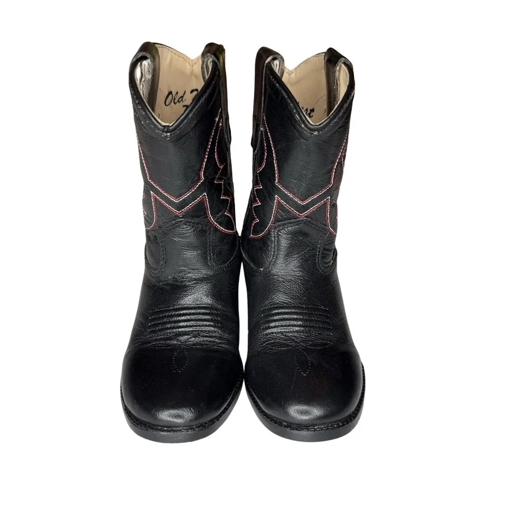 Old West Youth Western Cowboy Boots Leather Upper‎ Boys BSY1822 Brown Size US 6D